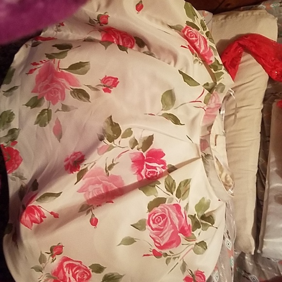 Sherri Hill Pink Crop top Floral Skirt Proms Dress - Picture 4 of 5